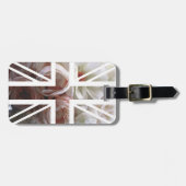 Vintage weiße Flagge Gepäckanhänger (Vorderseite horizontal)