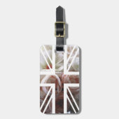 Vintage weiße Flagge Gepäckanhänger (Vorderseite vertikal)