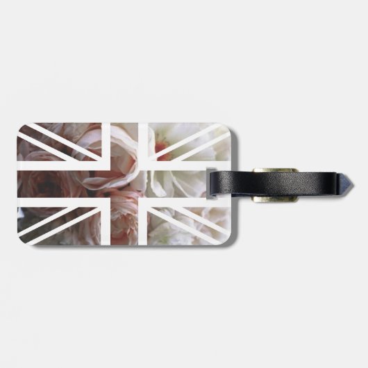 Vintage weiße Flagge Gepäckanhänger (Rückseite horizontal)