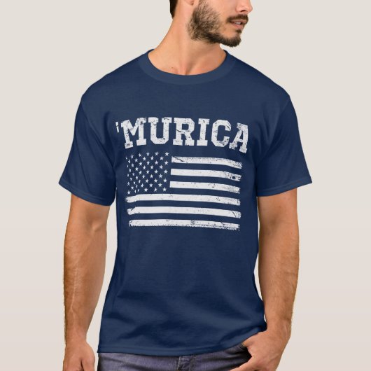 Vintage weiße Flagge "Murica T - Shirt (Vorderseite)