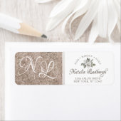 Vintage Weiße Florale Monogramm-Adresse (Insitu)