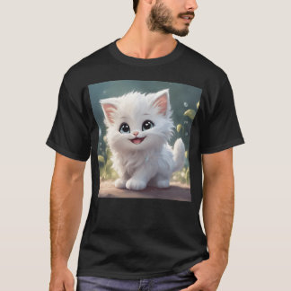 Vintage weiße Katzen T-Shirt