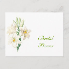 Vintage weiße Lilie Blume Brautparty Postkarten