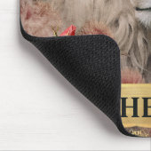 Vintage Weiße Löwen und Rosen Mousepad (Ecke)