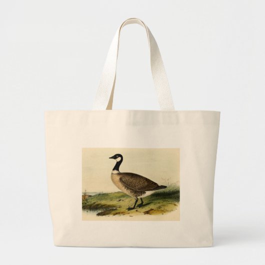 Vintage weiße Necked Gans Jumbo Stoffbeutel (Vorne)