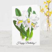 Vintage weiße Orchidee Blume Personalisierte Karte (Gelbe Blume)