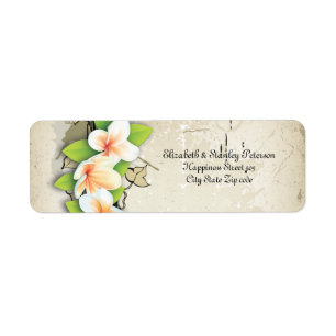 Vintage weiße Plumeria und Efeu-beige Hochzeitsmar
