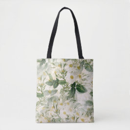 Vintage Weiße Rose Botanische Ästhetik-Tasche Tasche