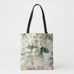 Vintage Weiße Rose Botanische Ästhetik-Tasche Tasche