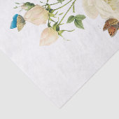 Vintage Weiße Rosen #1 Schmetterlinge Blume Blumen Seidenpapier (Ausschnitt)
