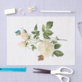 Vintage Weiße Rosen #1 Schmetterlinge Blume Blumen Seidenpapier (Handwerk)