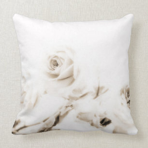Vintage weiße Rosen-Blume Kissen