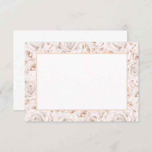 Vintage weiße Rosen Mitteilungskarte (Vorne/Hinten)