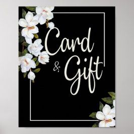 Vintage weiße Rosenkarten und Geschenke Poster