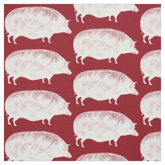 Vintage Weiße Schweine Funny Funny Old Movie Bacon Stoff (Muster)
