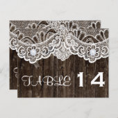 Vintage weiße Spitzen, alte Tischnummer für Hochze (Vorne/Hinten)