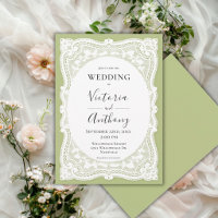 Vintage weiße Spitzen Grüne Rustikale Hochzeit
