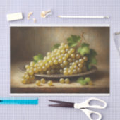 Vintage weiße Trauben Stillleben Seidenpapier (Handwerk)