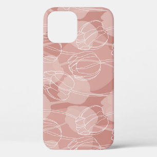 Vintage weiße Tulpen Rosa Hintergrund Case-Mate iPhone Hülle