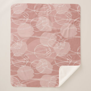 Vintage weiße Tulpen Rosa Hintergrund Sherpadecke