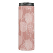 Vintage weiße Tulpen Rosa Hintergrund Thermosbecher (Rückseite)