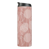 Vintage weiße Tulpen Rosa Hintergrund Thermosbecher (Nach rechts gedreht)