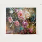 Vintage, weiße und rosa Rosen gestrichen Wandteppich (Vorderseite (Horizontal))