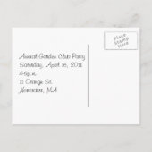 Vintage weiße Violetten Einladungspostkarte (Rückseite)