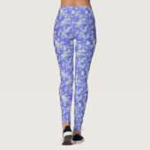 Vintage Weiße Vögel und Blume auf blau Leggings (Rückseite)