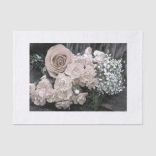 Vintage weiße Watercolor-Rosen sortiert für Seidenpapier