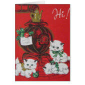 Vintage weiße Weihnachtskätzchen (Vorne)