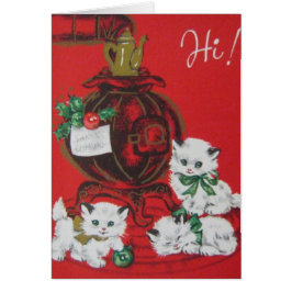 Vintage weiße Weihnachtskätzchen