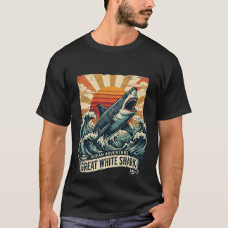 Vintage-Weißer Hai - Abenteuer-T-Shirt T-Shirt