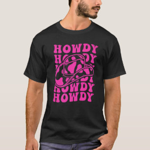 Vintage Weißes Howdy Rodeo Country Western Cowgirl T-Shirt