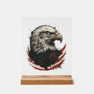 Vintage Weißkopfseeadler Patriotische Gravur Shirt Acrylschild