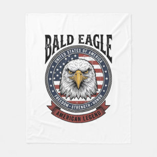 Vintage-Weißkopfseeadler-patriotisches T-Shirt-Des Fleecedecke