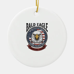 Vintage-Weißkopfseeadler-patriotisches T-Shirt-Des Keramik Ornament