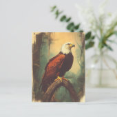 Vintage Weisskopfseeadler Postkarte (Stehend Vorderseite)