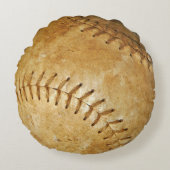 Vintage Weißnähte Rundes Kissen (Vorderseite)