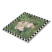 Vintage Weißrosen und Karton Fliese (Seite)