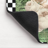 Vintage Weißrosen und Karton Mousepad (Ecke)