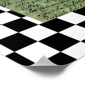 Vintage Weißrosen und Karton Poster (Ecke)