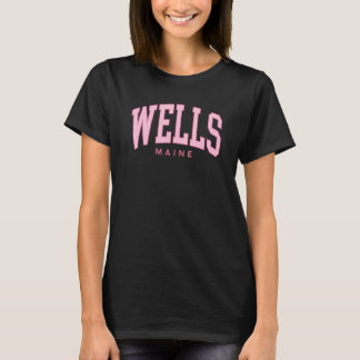 Vintage Wells Beach ME Maine summer Preppy Throwba T-Shirt