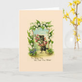 Vintage Welpe Geburtstagskarte Karte (Gelbe Blume)