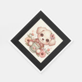Vintage Welpe mit Blumenkohl Serviette (Ecke)