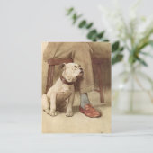 Vintage Welpen-Illustration Postkarte (Stehend Vorderseite)