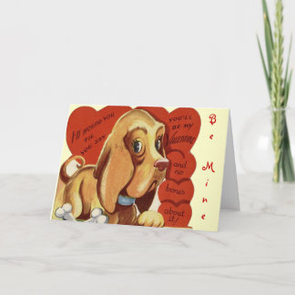 Vintage Welpen-Liebevalentine-Karte Feiertagskarte