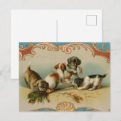 Vintage-Welpen-Postkarte Postkarte (Vorne/Hinten)