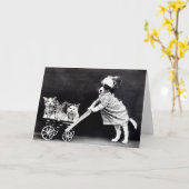 Vintage Welpen-und Kätzchen-Mitteilungskarten Karte (Gelbe Blume)