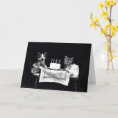 Vintage Welpen-und Kätzchen-Mitteilungskarten Karte (Gelbe Blume)